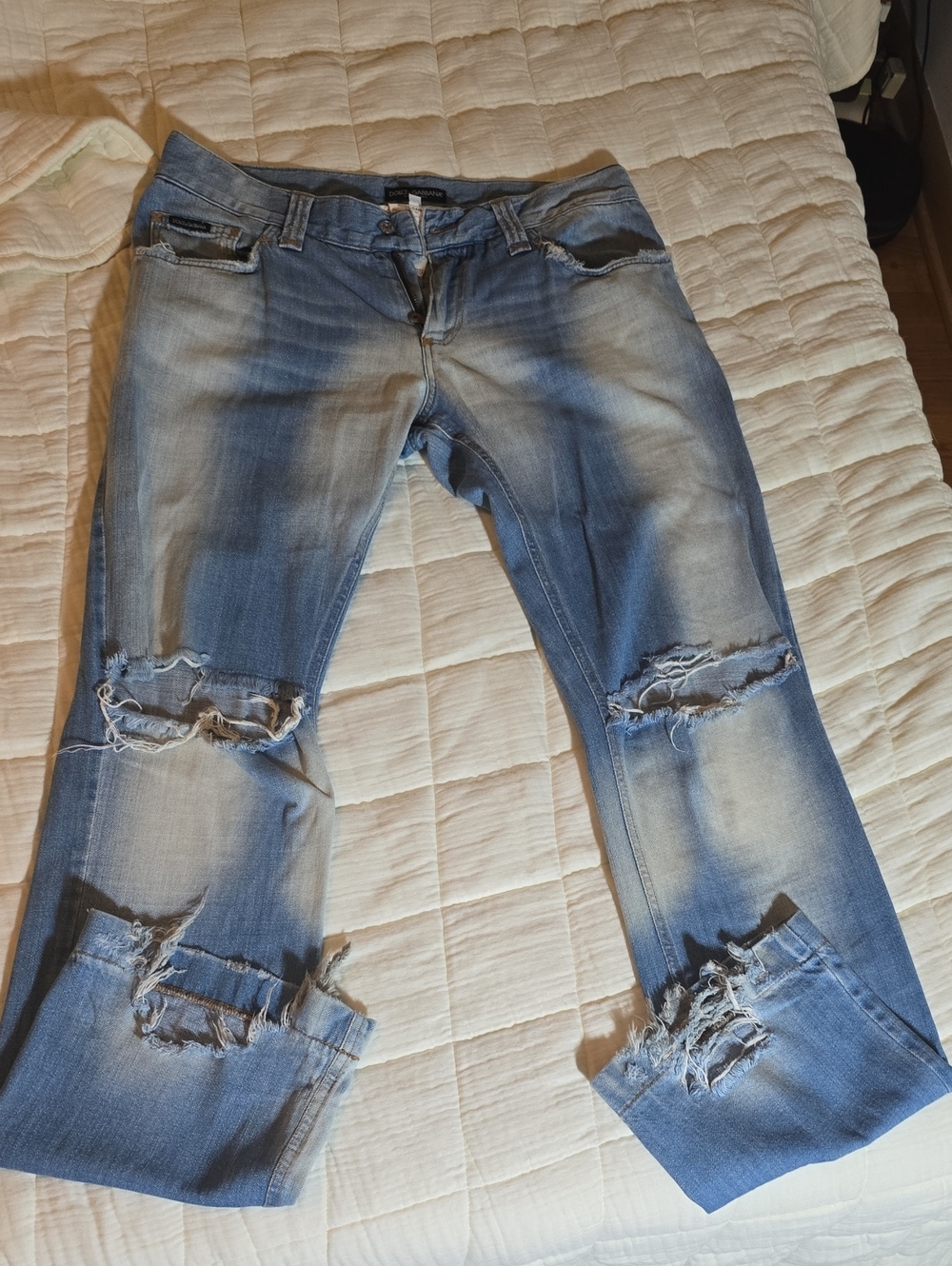 Dolce & Gabbana Light Blue Distressed Boyfriend Jeans